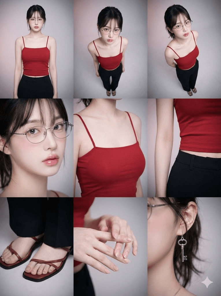 9-grid outfit fashion photo prompt