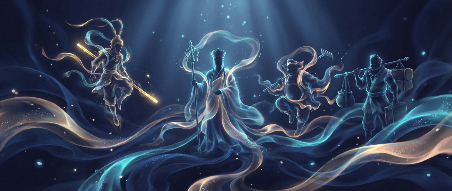 Journey to the West ethereal ribbon silhouettes prompt