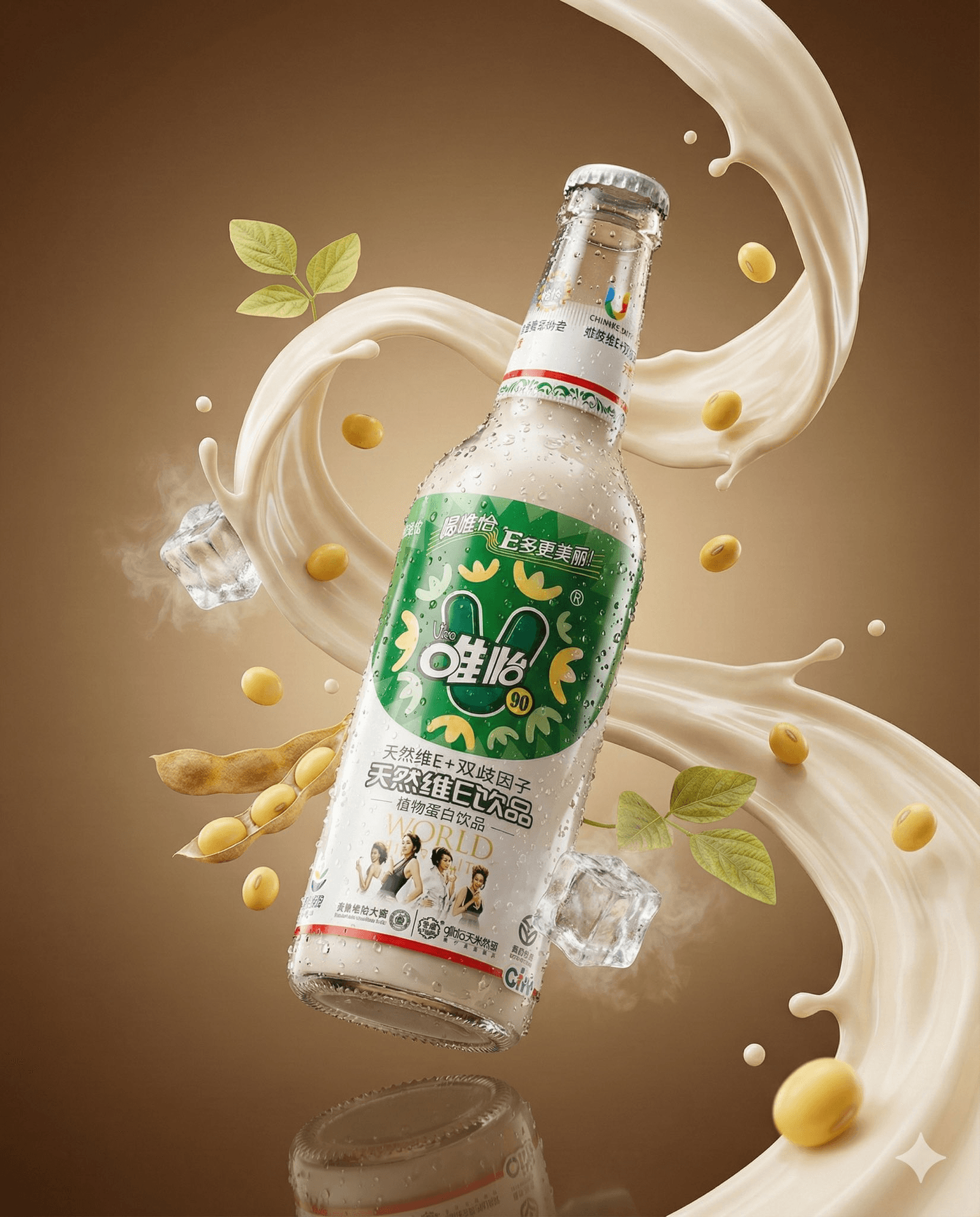 Weiyi soy milk premium product render prompt