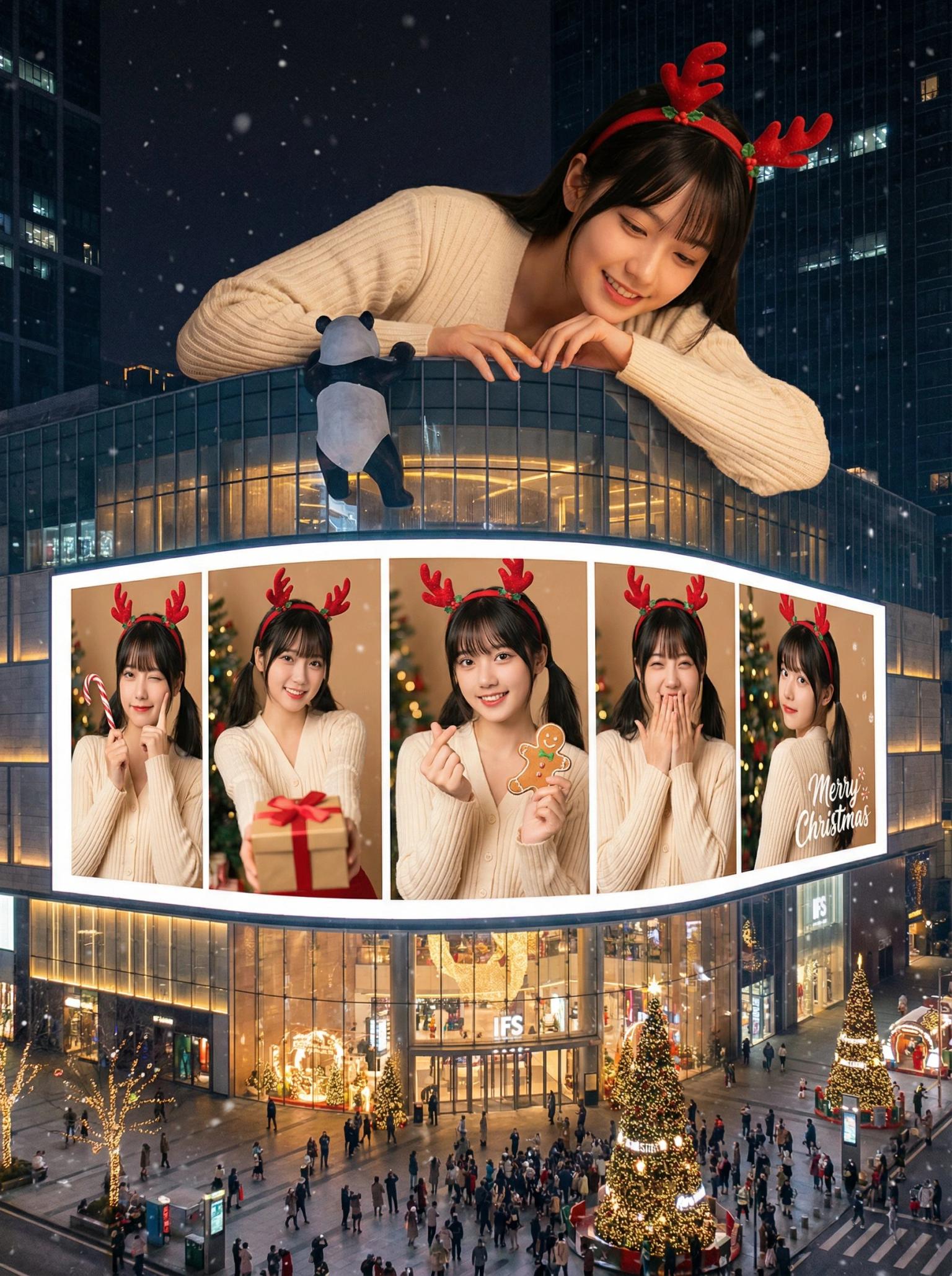 Christmas gift box inception collage prompt
