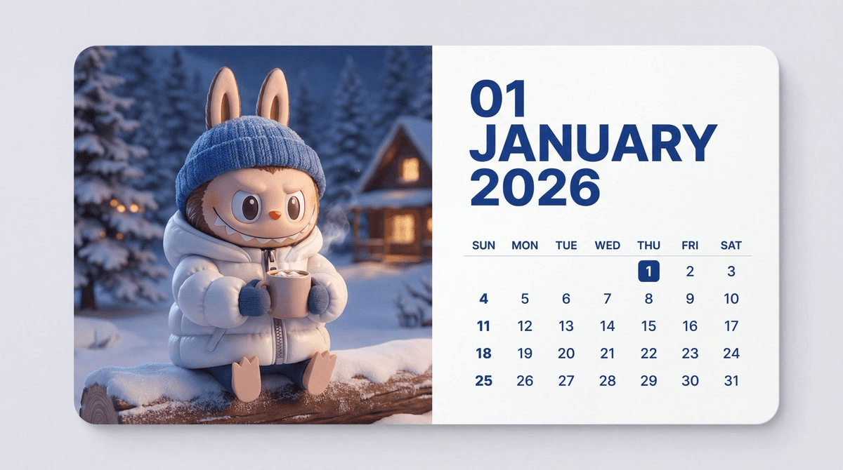Labubu calendar card UI prompt