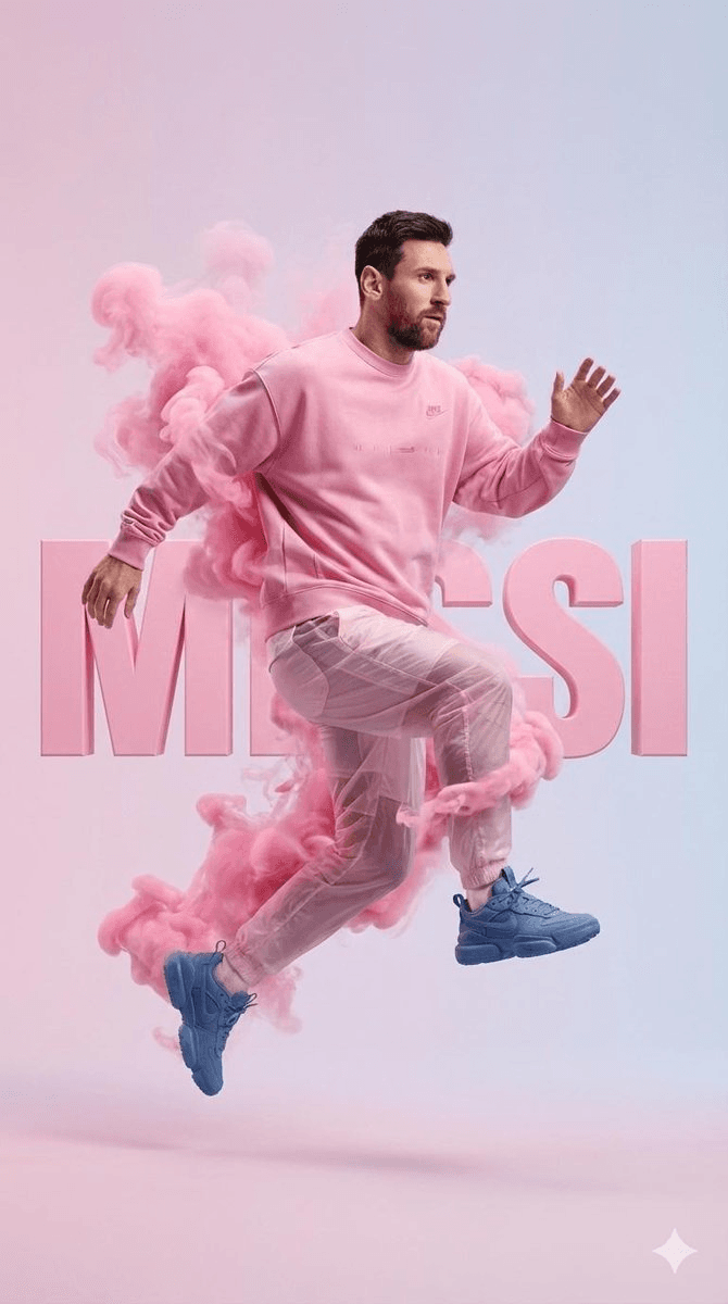 Pink powder athlete studio prompt
