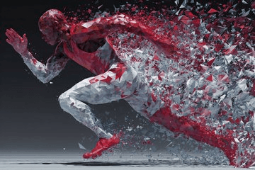 Fractured geo-particle sprinter blast