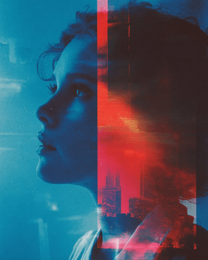 Y2K glitch magazine cover prompt
