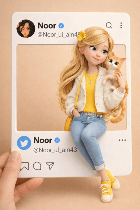X profile card 3D girl prompt