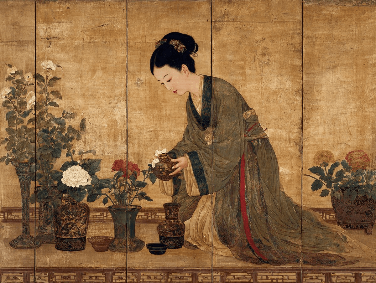 Court lady gongbi portrait prompt