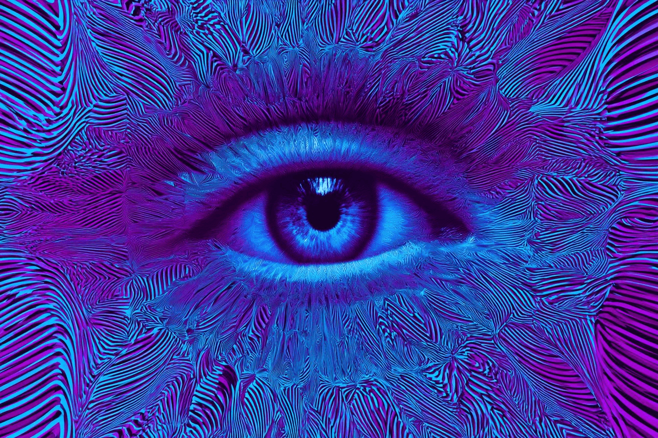 Op Art solar flare eye prompt