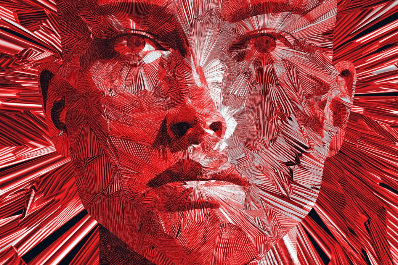 Op Art abstract face prompt