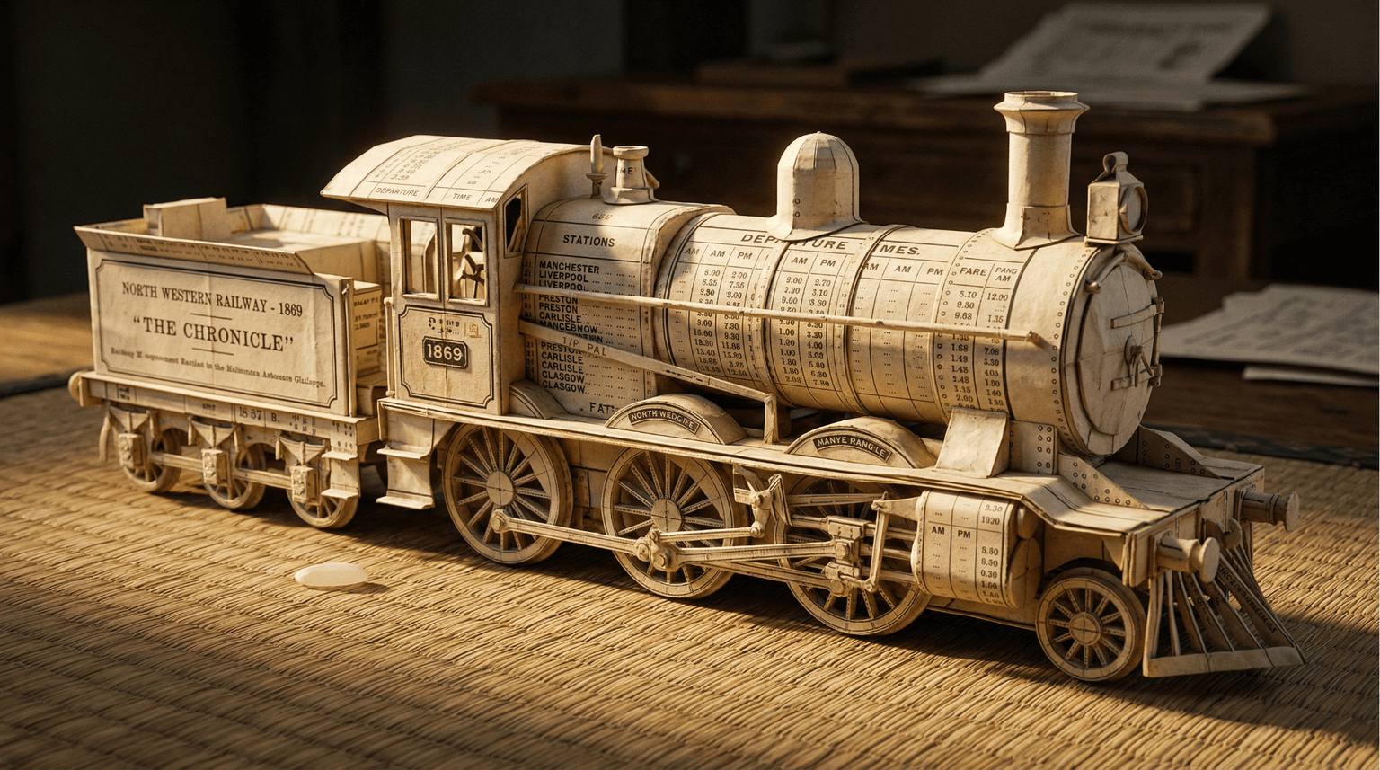 Origami steam locomotive prompt