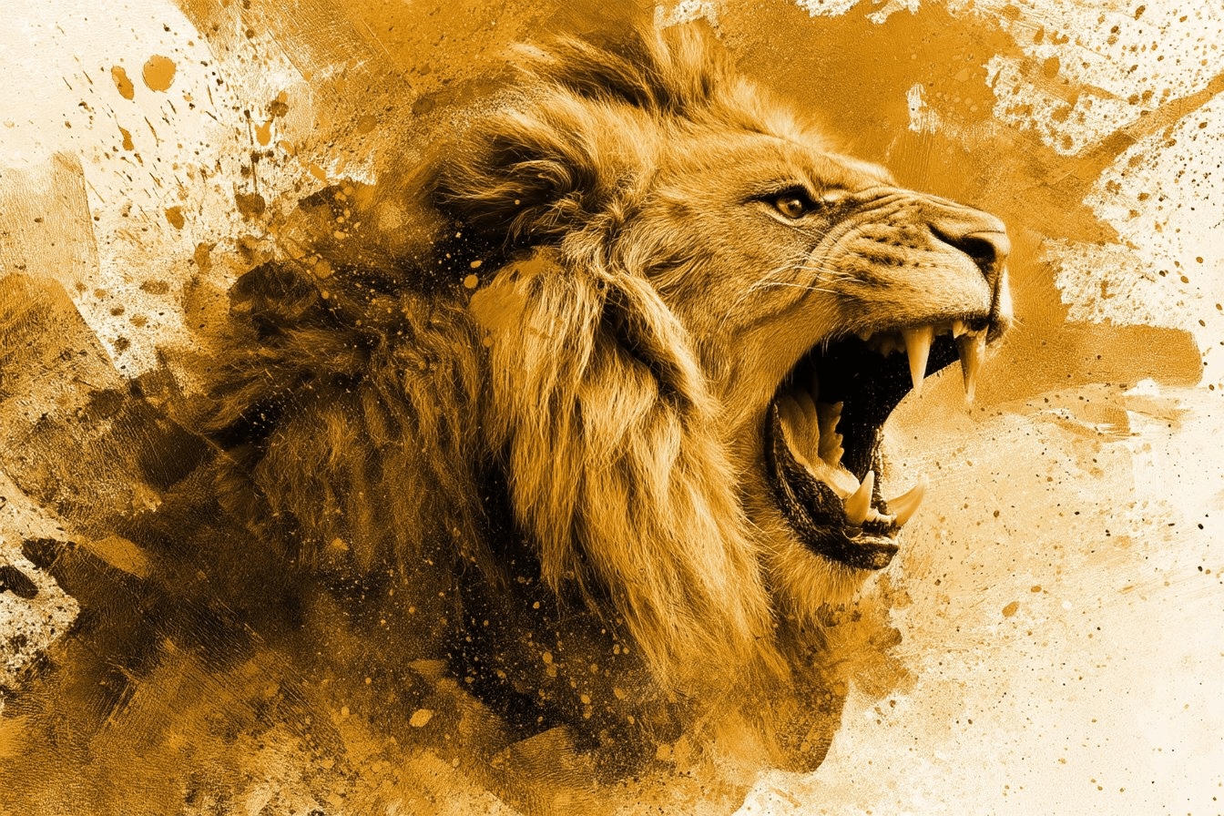Ink splash lion prompt