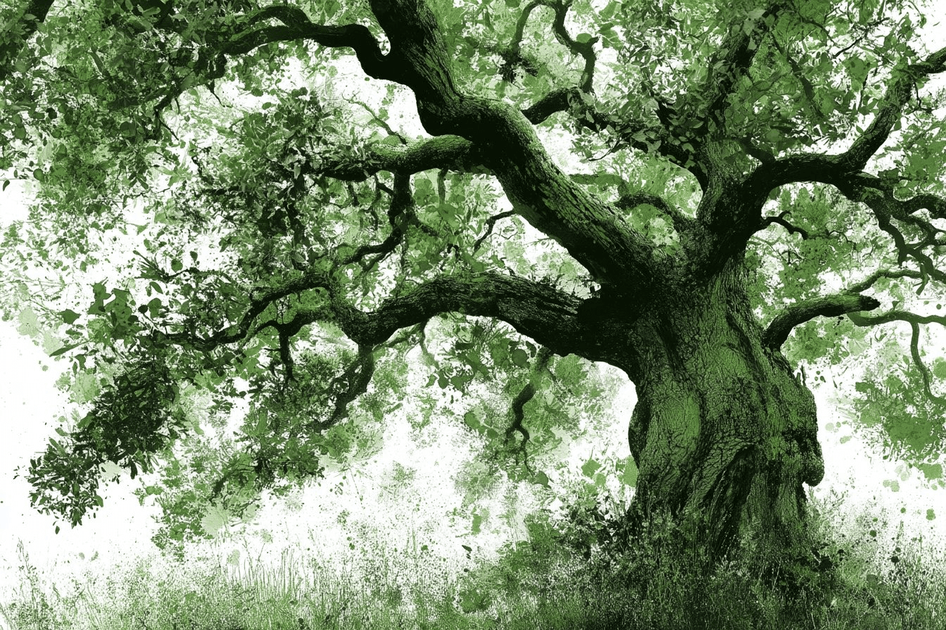 Ancient oak ink splash prompt