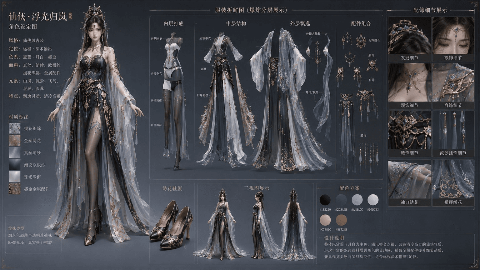 Xianxia character costume design prompt