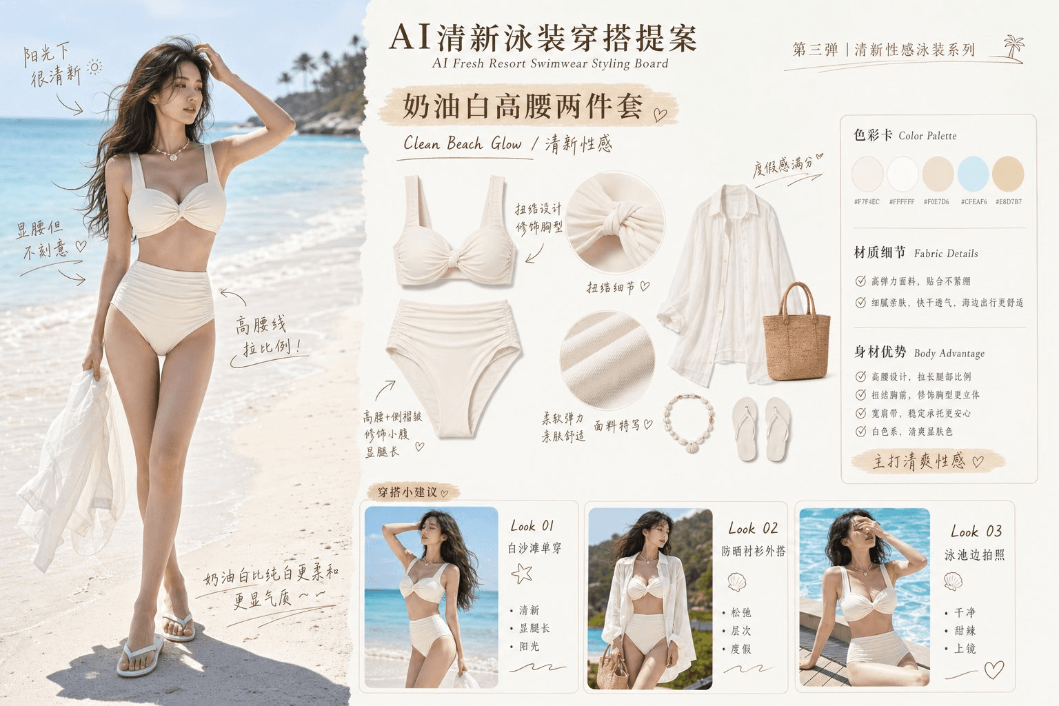 Fresh resort swimwear styling prompt