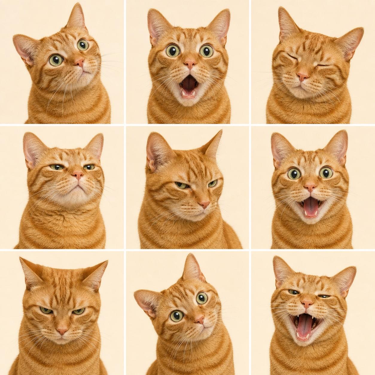 Orange Tabby Nine Panel Meme Reaction Photo Prompt