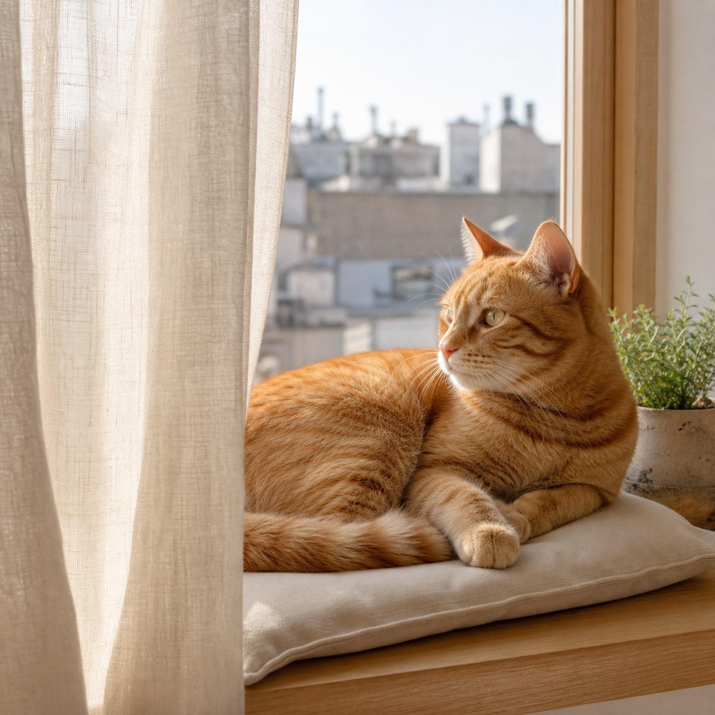 Orange Tabby Cat Window Pet Photography Prompt