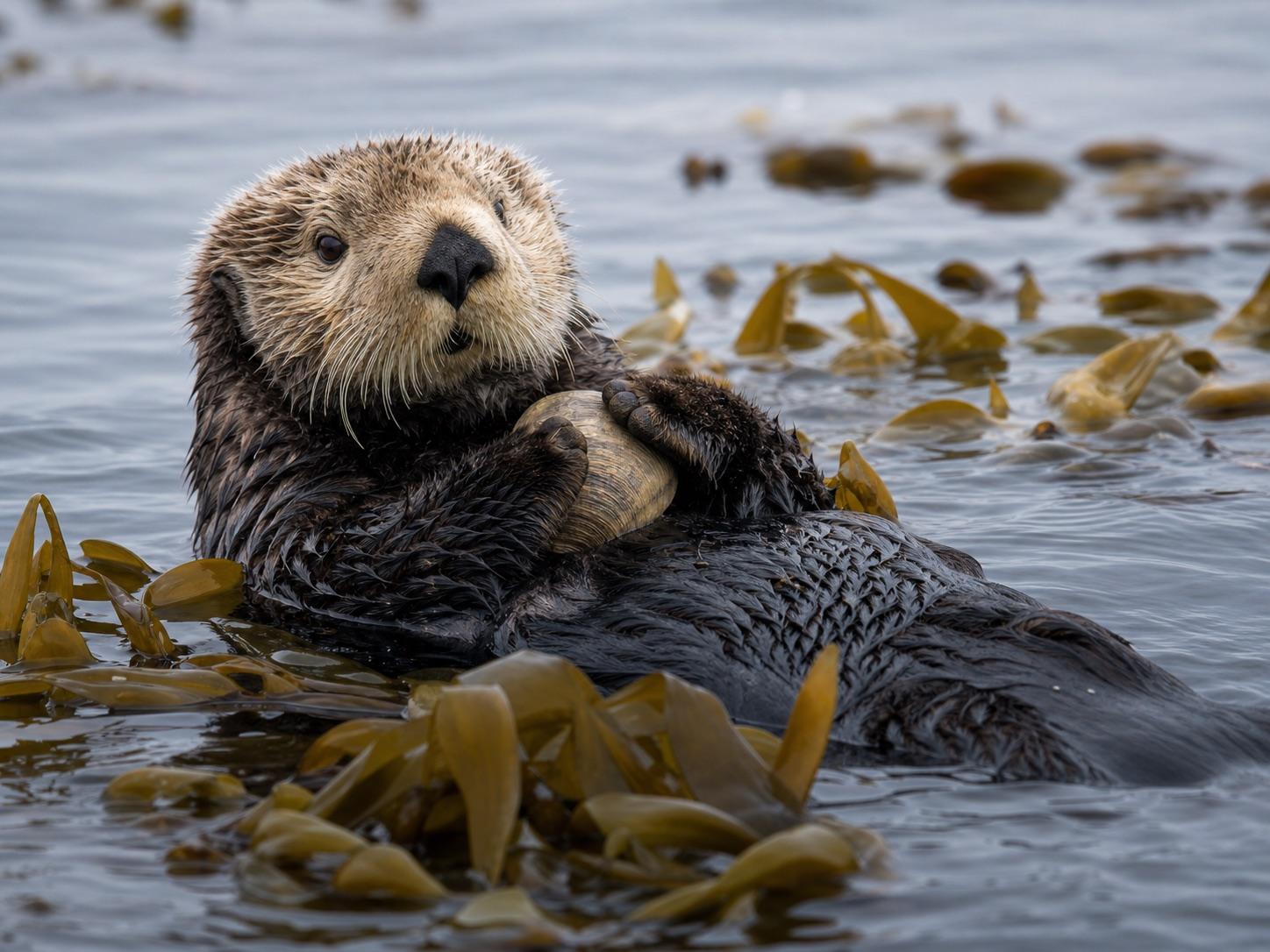 Sea otter kelp water wildlife prompt