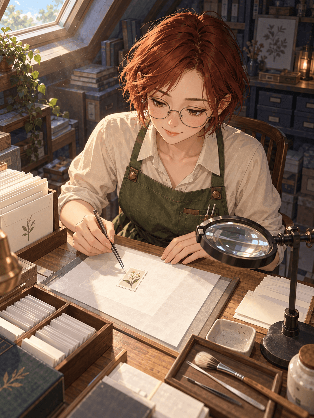 Original Stamp Conservator Anime Workshop Illustration Prompt
