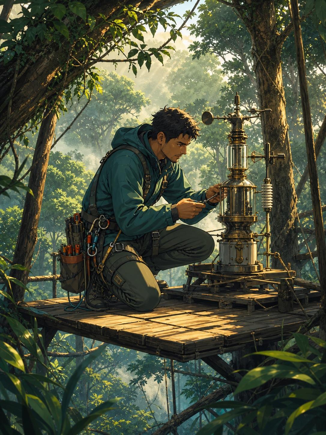Rainforest Canopy Signal Keeper Original Anime Prompt
