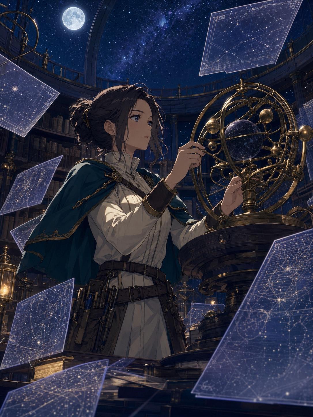 Starmap Archivist Original Anime Illustration Prompt