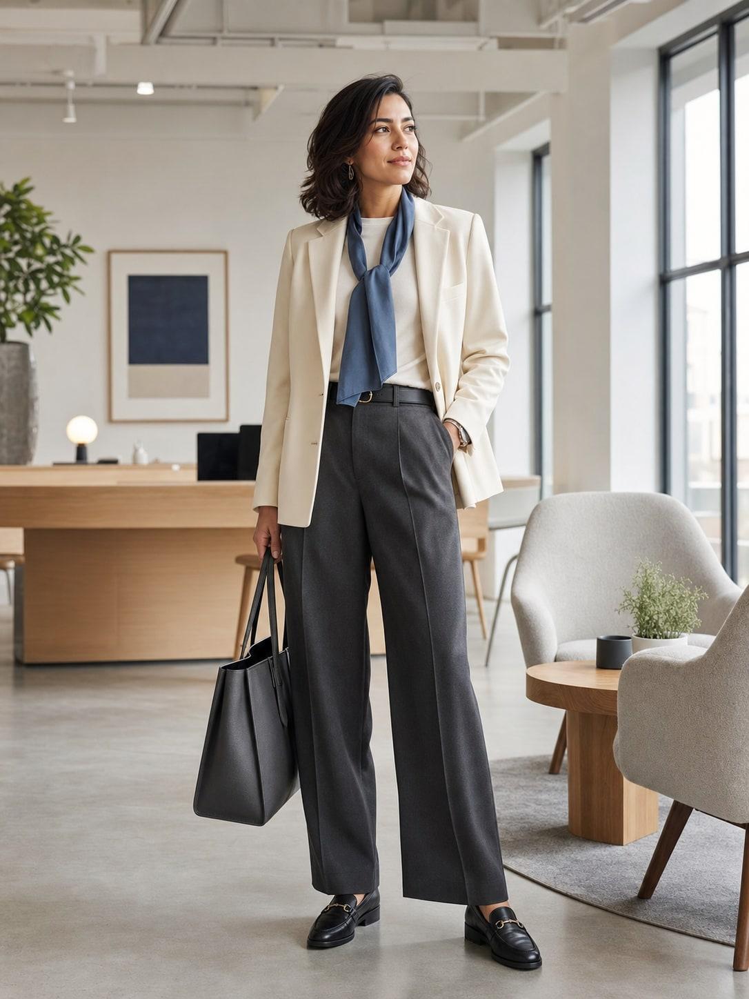 Light Business Capsule Wardrobe Outfit Prompt
