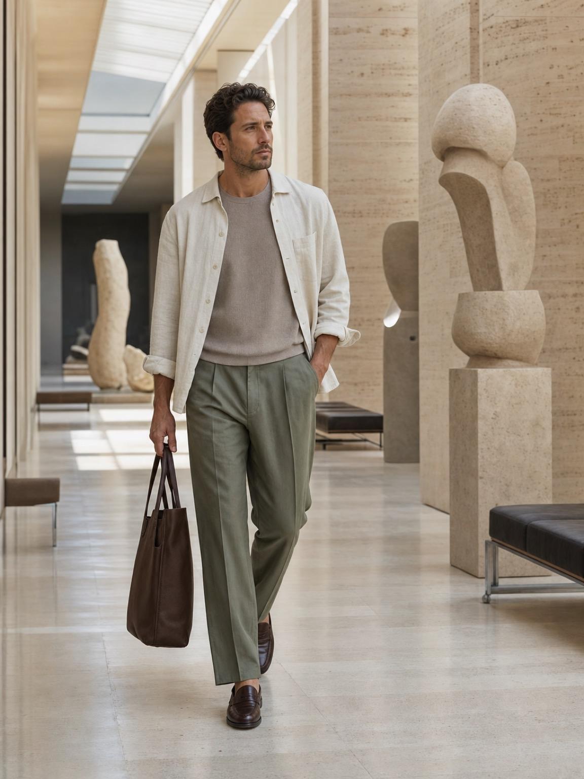 Summer Linen Museum Commute Fashion Prompt