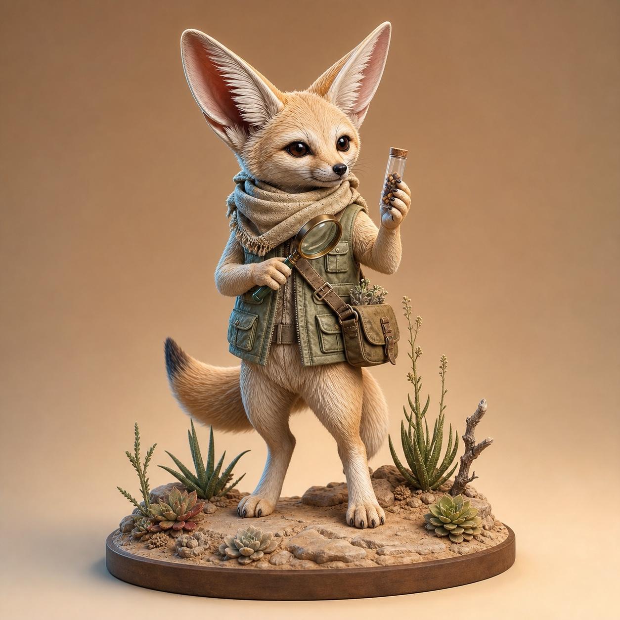 Fennec Fox Desert Botanist Resin Figure Prompt