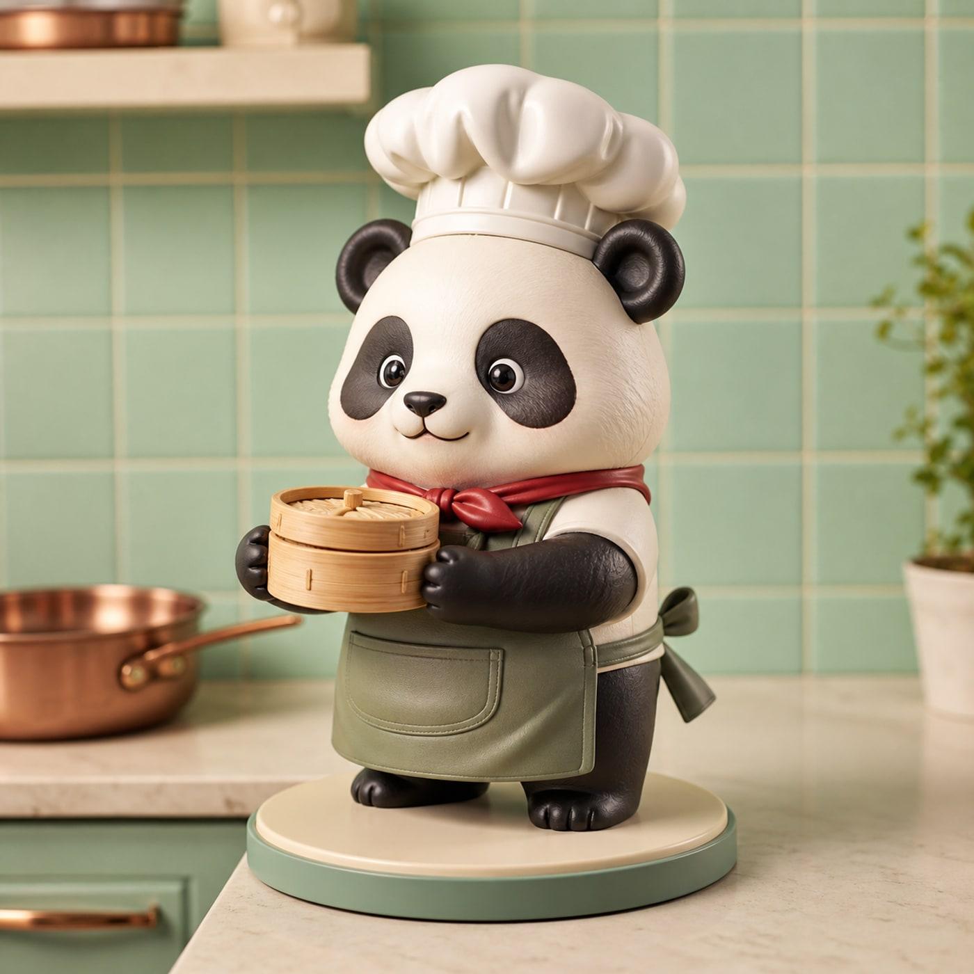 Original Panda Chef Blind Box Figure Prompt