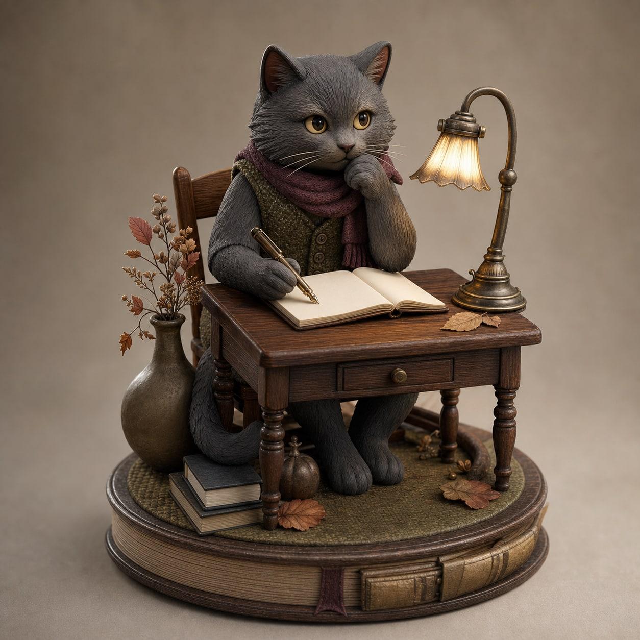 Original Poetcore Cat Writer Designer Toy Prompt