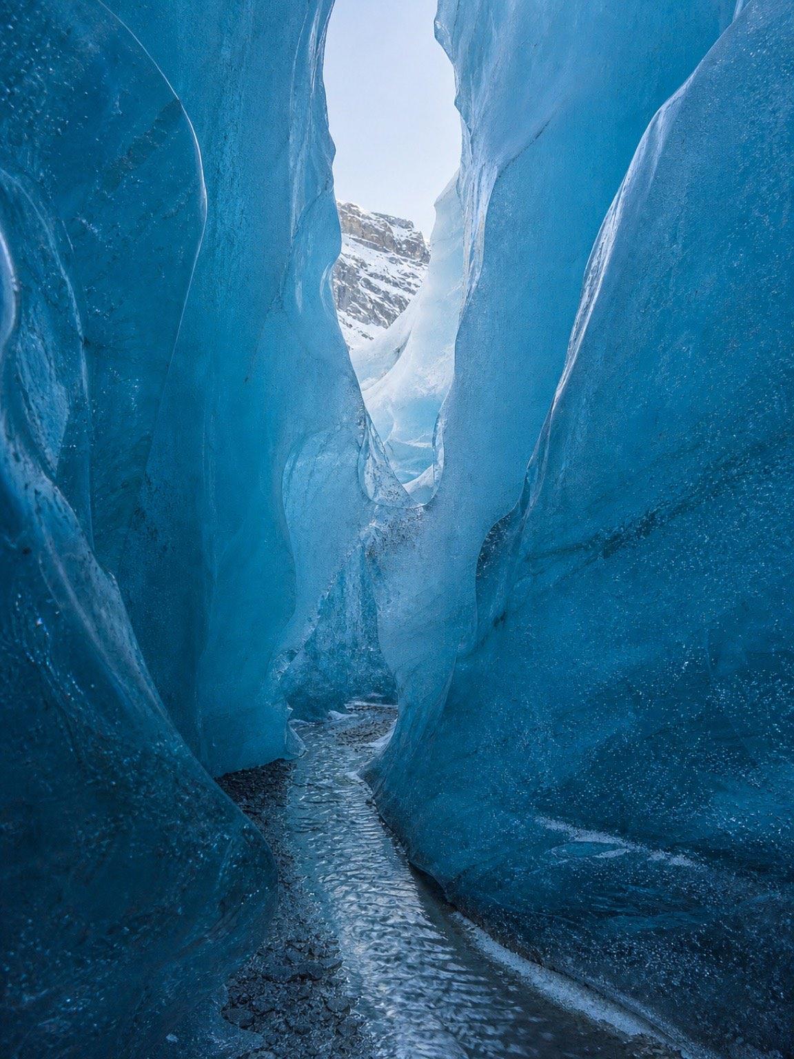 Blue Glacier Ice Cave Nature Photography Prompt