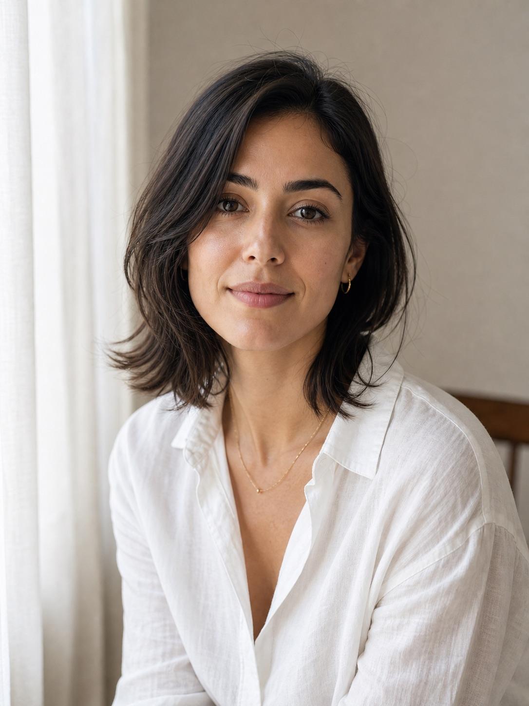 Soft window light headshot portrait prompt