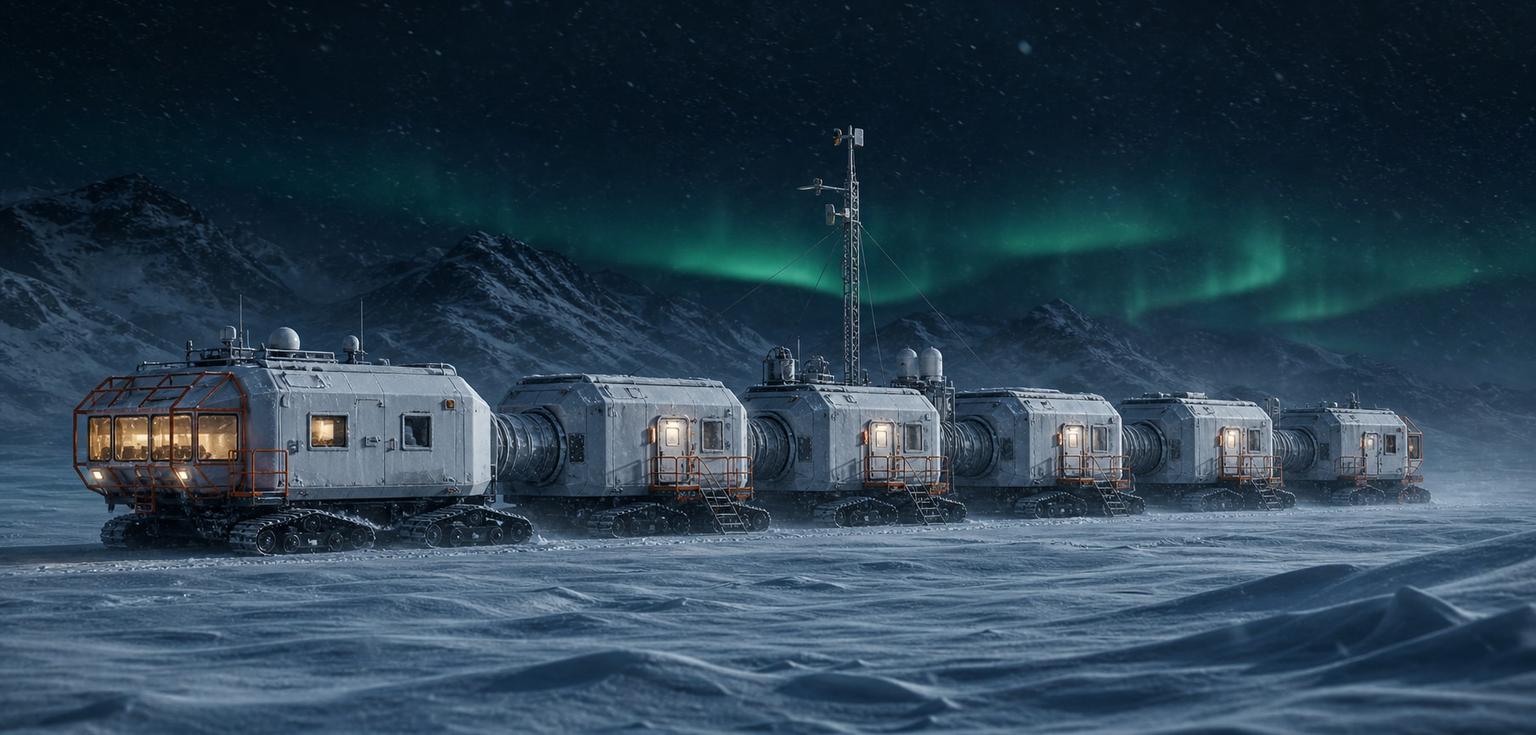 Polar Night Mobile Research Base Science Fiction Prompt