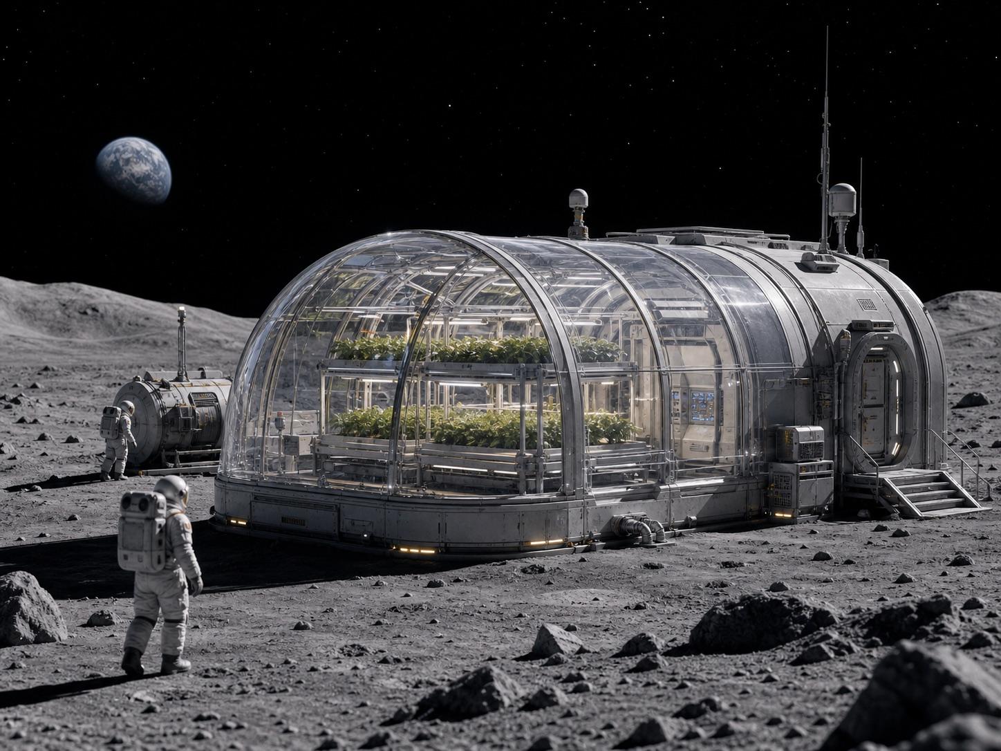 Lunar greenhouse module sci-fi prompt