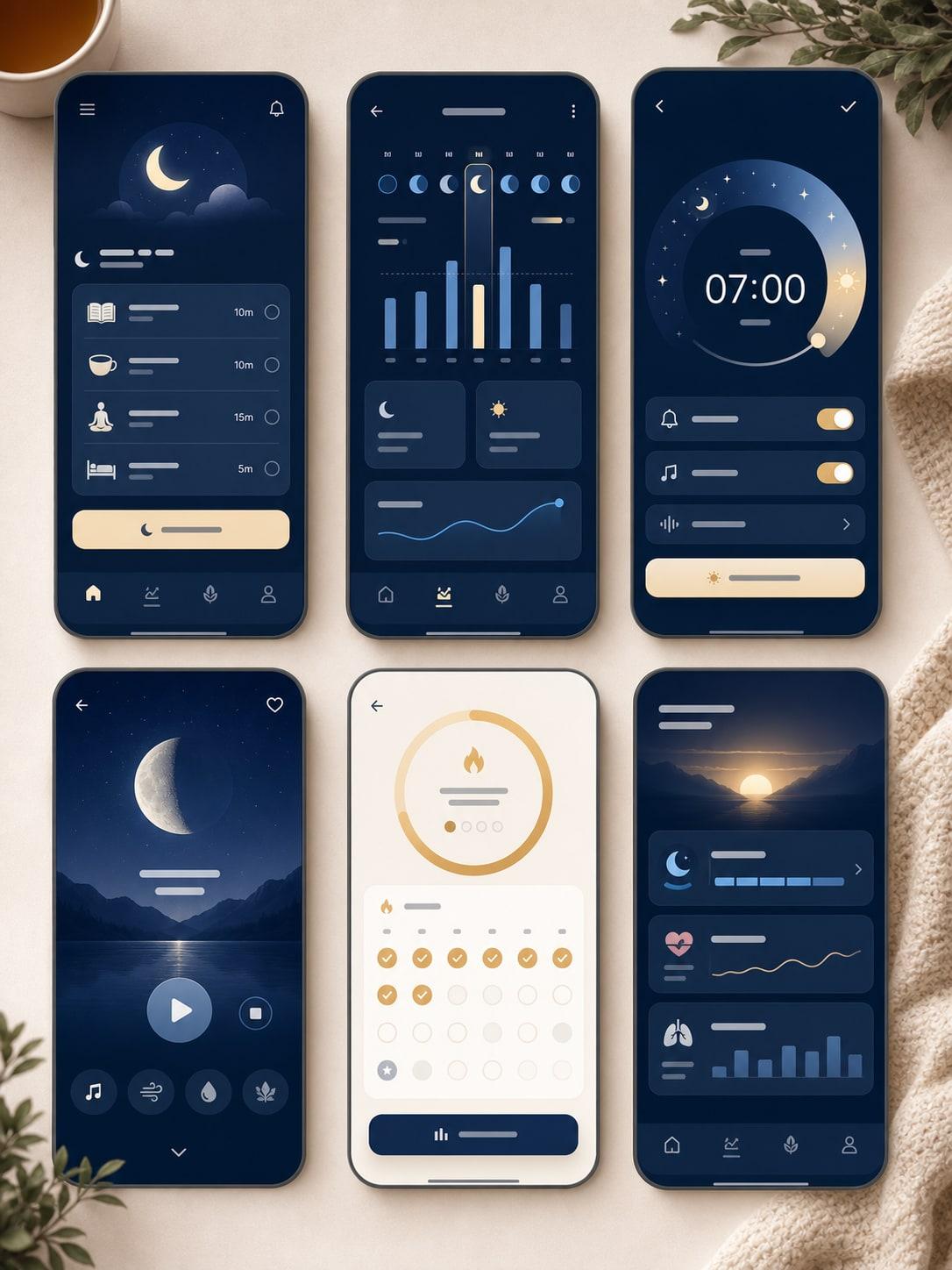 Sleep Habit Tracker Mobile App UI Prompt
