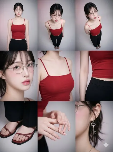 9-grid outfit fashion photo prompt