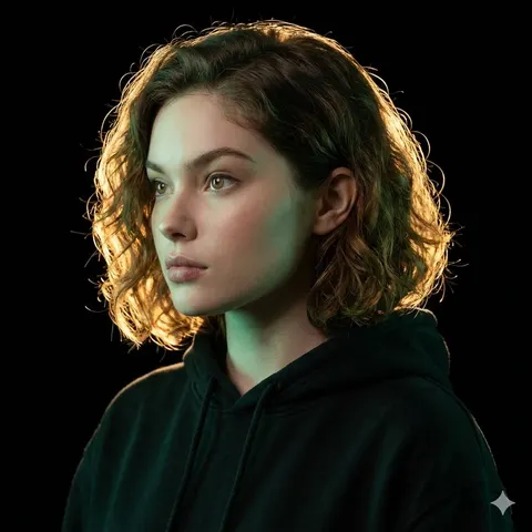 Black background cinematic portrait prompt