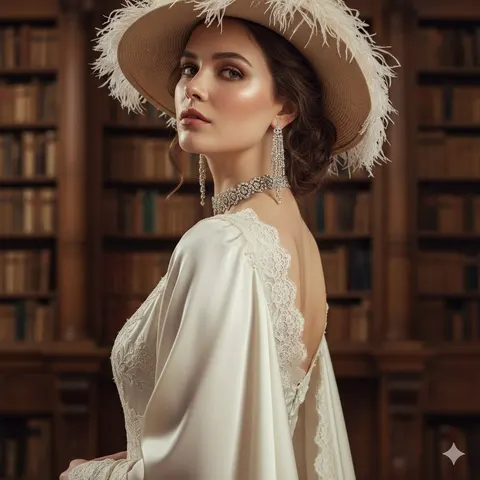 Over-shoulder diamond editorial portrait prompt