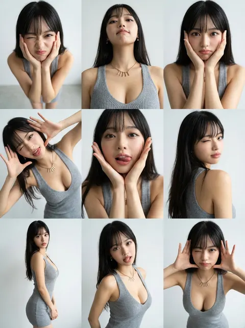 9-panel photo grid portrait prompt
