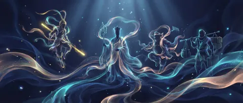 Journey to the West ethereal ribbon silhouettes prompt