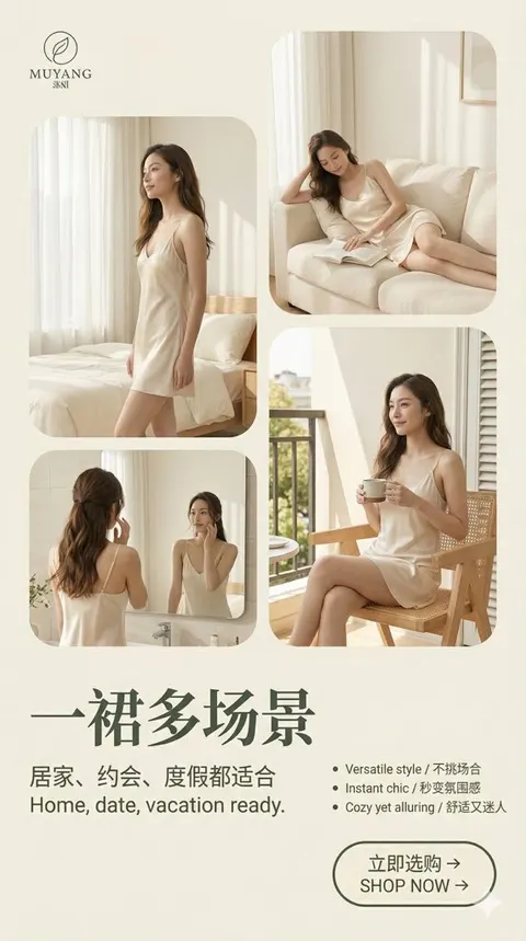 Premium women's pajama detail-page prompts