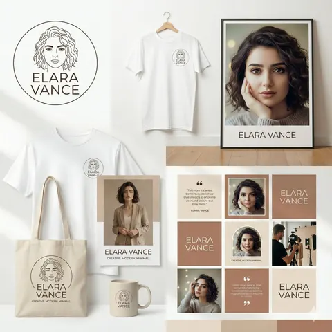 Minimal personal brand kit mockup prompt