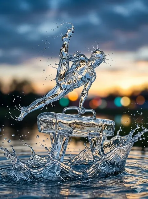 High-speed liquid splash sculpture prompt