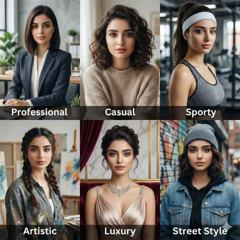 6-panel portrait collage prompt
