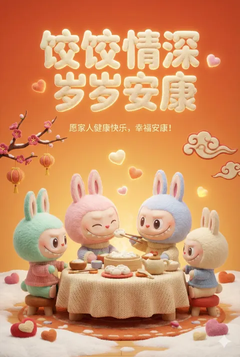 冬至羊毛毡场景提示词