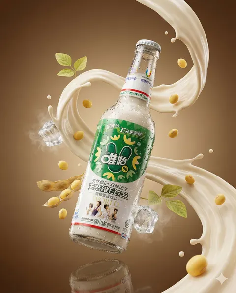 Weiyi soy milk premium product render prompt