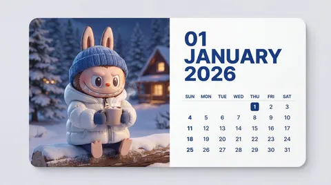 Labubu calendar card UI prompt