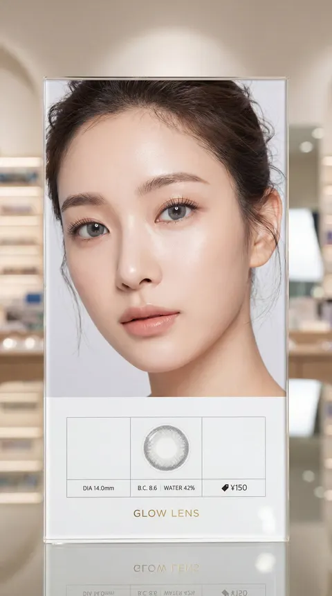 Contact lens acrylic card ad prompt