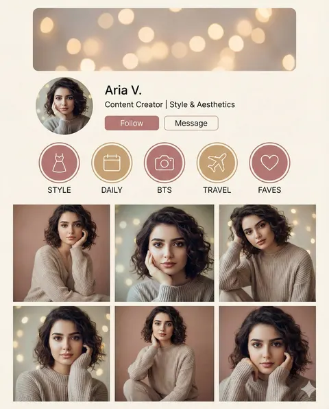 Instagram profile mockup prompt
