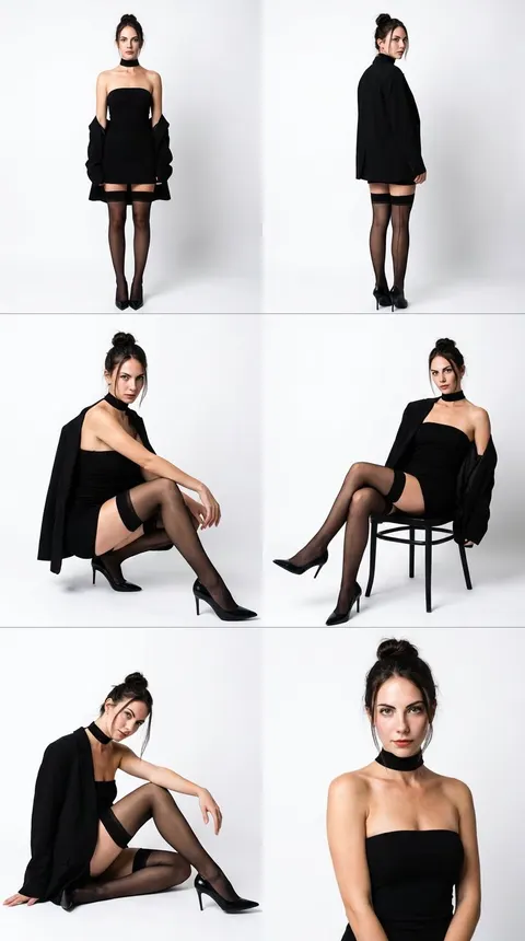 High-fashion studio collage portrait prompt