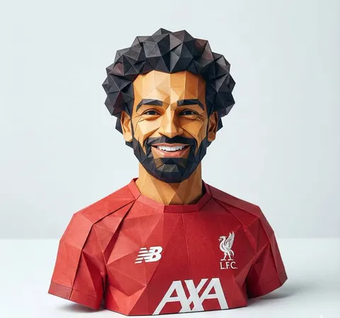 Photoreal origami person sculpture prompt