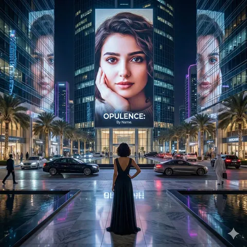 Luxury night city billboard prompt